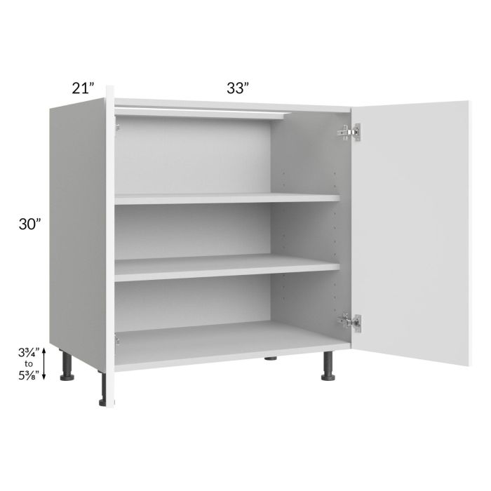 Milan White Matte 33" Full Height Door Vanity Sink Base Cabinet