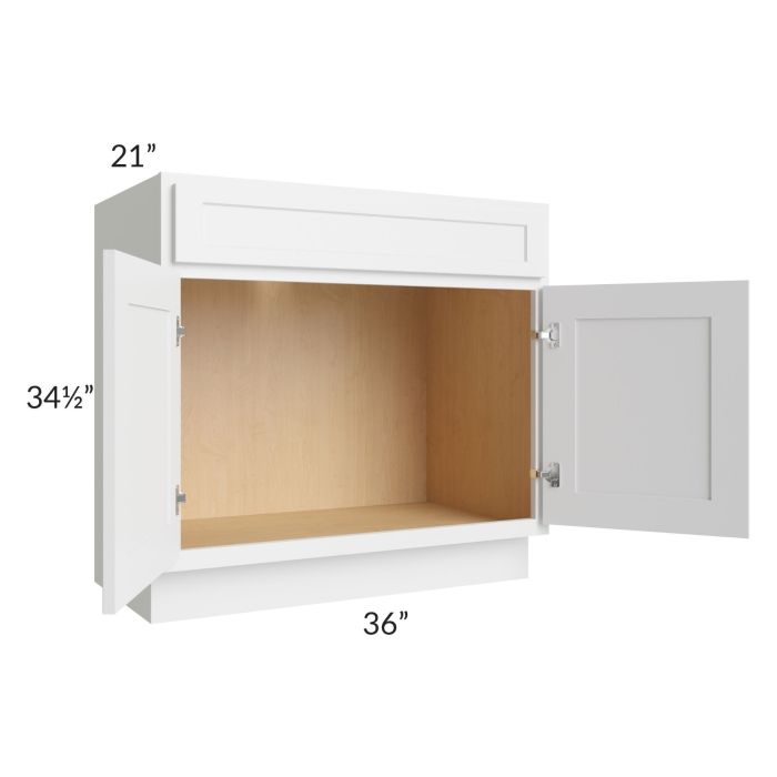 Stratus White 36" Vanity Sink Base Cabinet