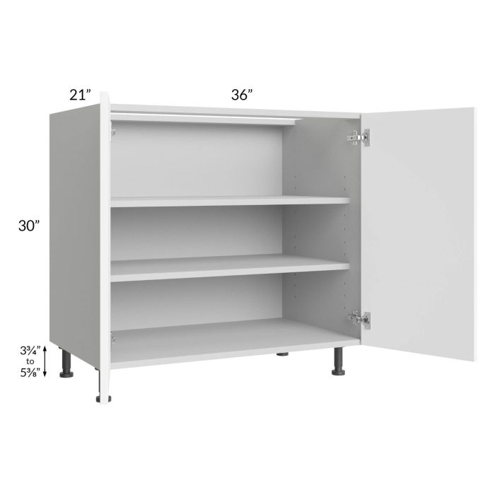 Milan White Matte 36" Full Height Door Vanity Sink Base Cabinet