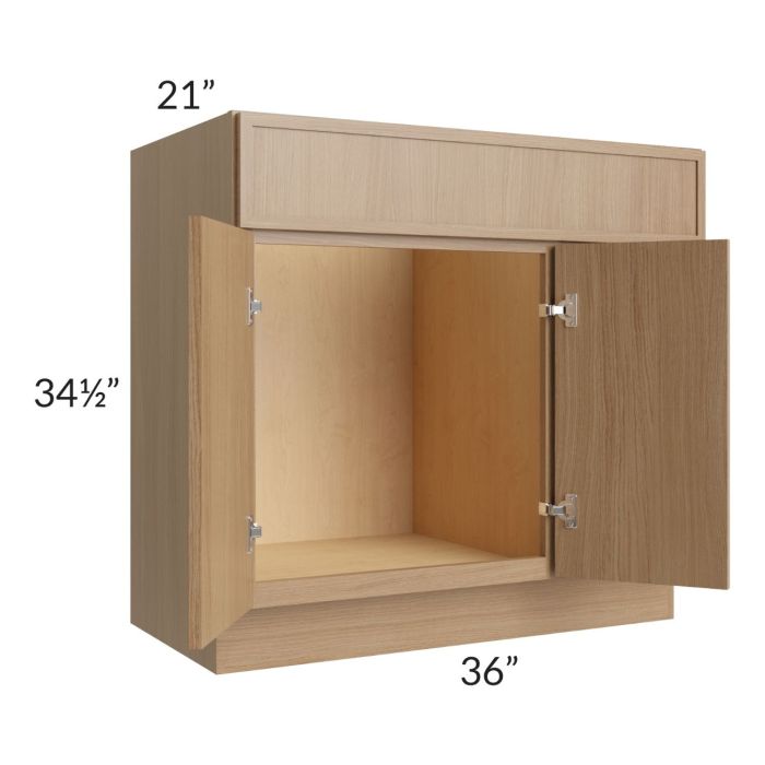 Township Rift Oak 36" Vanity Sink Base Cabinet (Drawers on Right)