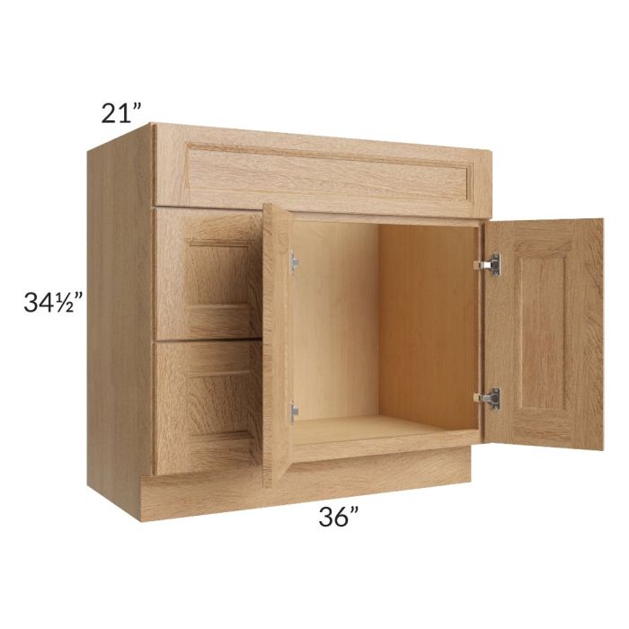 Tuscan Timber 36" Vanity Sink and Drawer Combo (Drawers on Left)