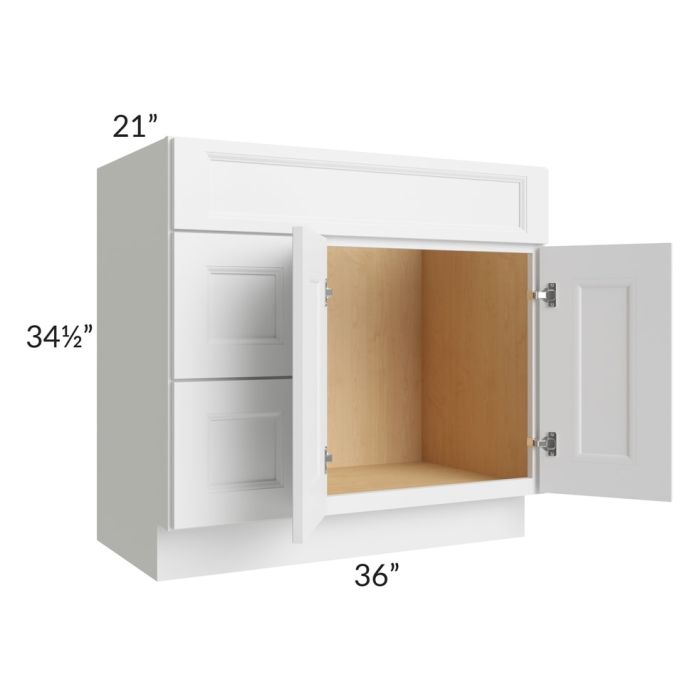 36" Vanity Sink and Drawer Combo (Drawers on Left)