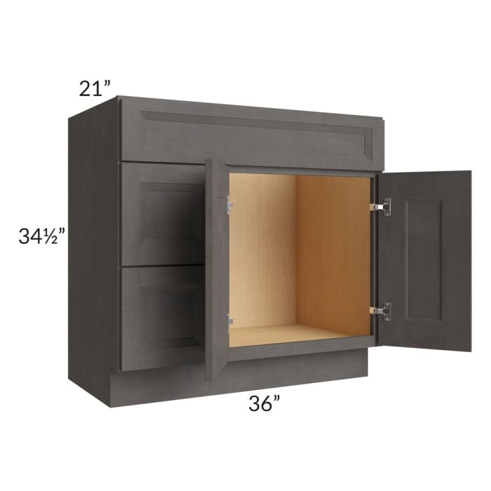 36" Vanity Sink and Drawer Combo (Drawers on Left)