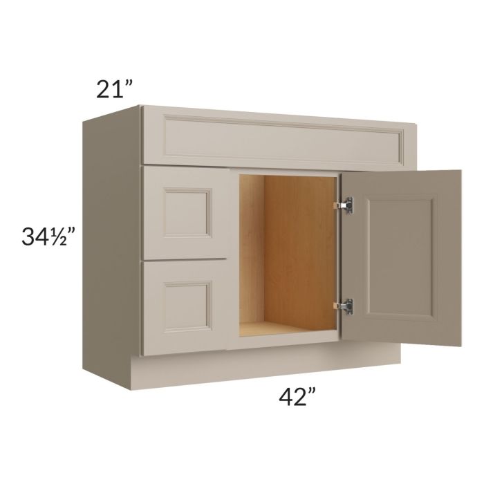 Tuscan Oyster 42" Vanity Sink and Drawer Combo