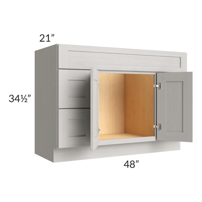 Midtown Light Grey Shaker 48" Vanity Sink and Drawer Combo