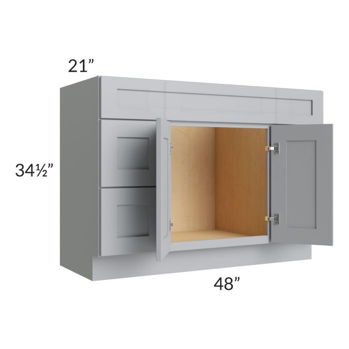 Asheville Grey Shaker 48" Vanity Sink Base Cabinet