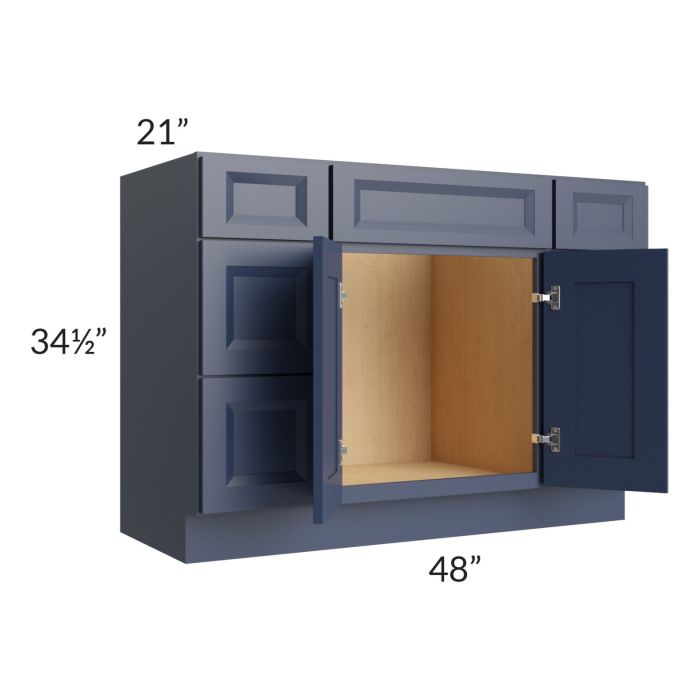 Bayville Blue 48" Vanity Sink Base Cabinet