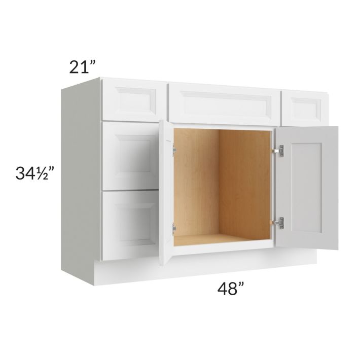 Bayville White 48" Vanity Sink Base Cabinet