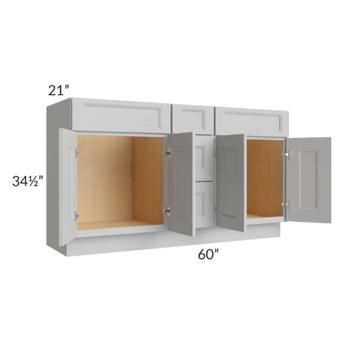 Tuscan Painted Grey 60" Vanity Sink and Drawer Combo