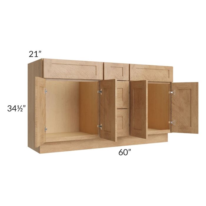 Midtown Timber Shaker 60" Vanity Sink and Drawer Combo