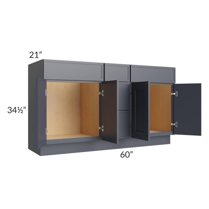 Vienna Indigo 60" Vanity Sink and Drawer Combo