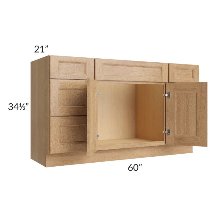 Tuscan Timber 60" Vanity Sink and Drawer Combo