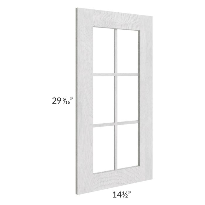 Heather Grey Shaker 15x30 Mullion Glass Door Only with Glass Included