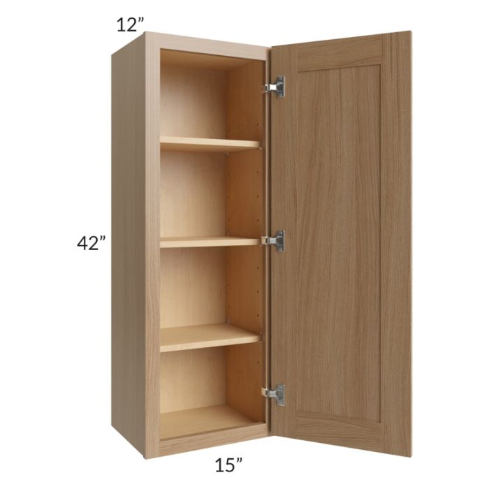 Asheville Rift Oak Shaker 15x42 Wall Cabinet