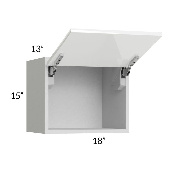 Milan White Gloss 18x15 Lift-Up Door Wall Cabinet