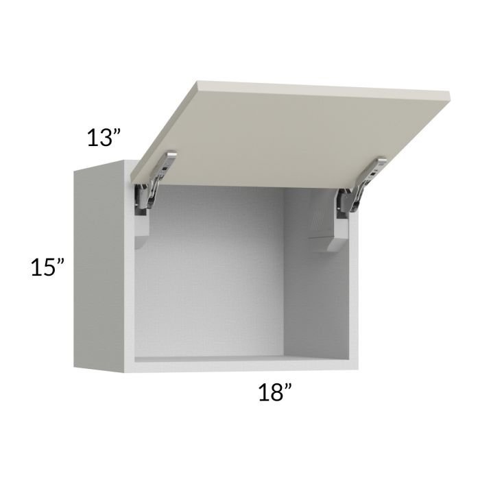 Milan Beige Matte 18x15 Lift-Up Door Wall Cabinet