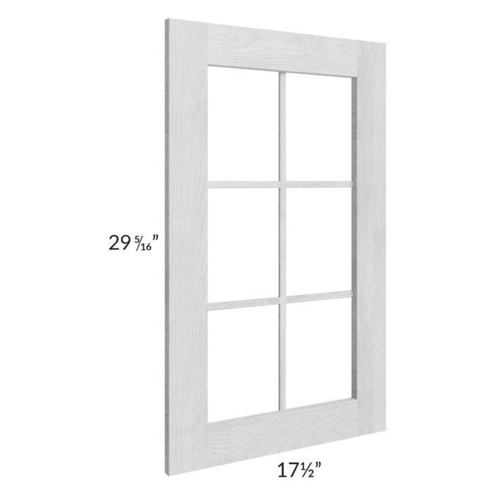 Heather Grey Shaker 18x30 Mullion Glass Door Only with Glass Included