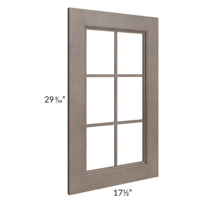 Providence Natural Grey 18x30 Mullion Glass Door Only with Glass Included
