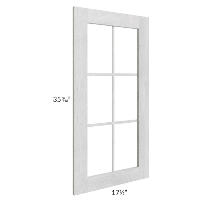 Heather Grey Shaker 18x36 Mullion Glass Door Only with Glass Included