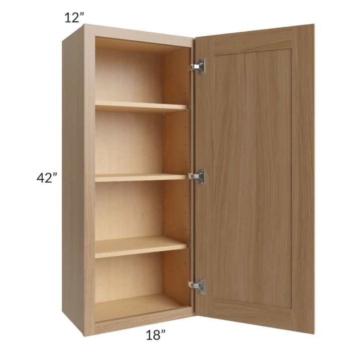 Asheville Rift Oak Shaker 18x42 Wall Cabinet