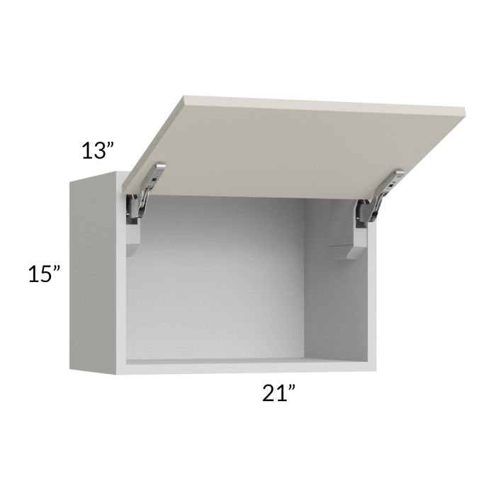 Milan Beige Matte 21x15 Lift-Up Door Wall Cabinet