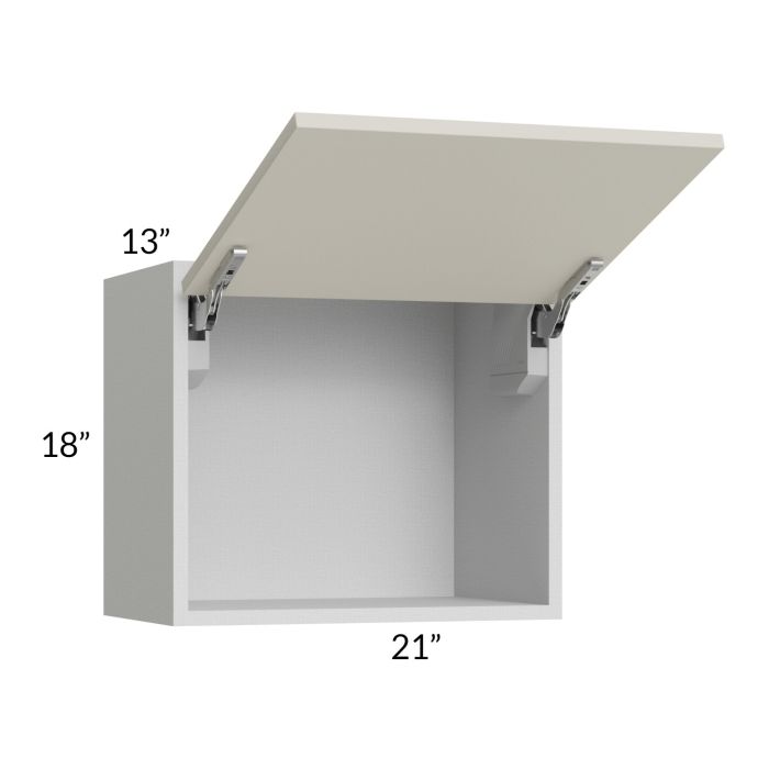 Milan Beige Matte 21x18 Lift-Up Door Wall Cabinet