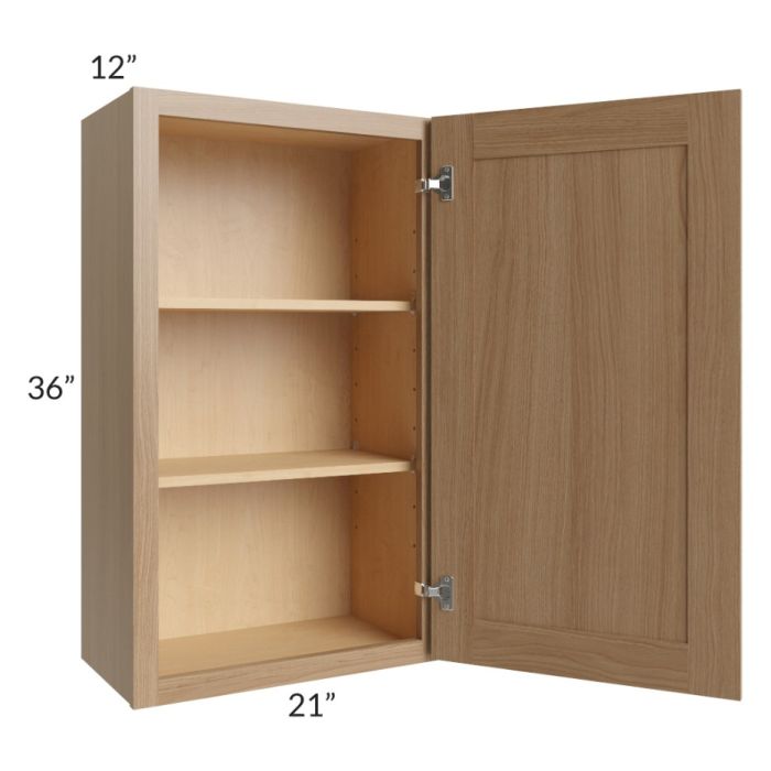 Asheville Rift Oak Shaker 21x36 Wall Cabinet