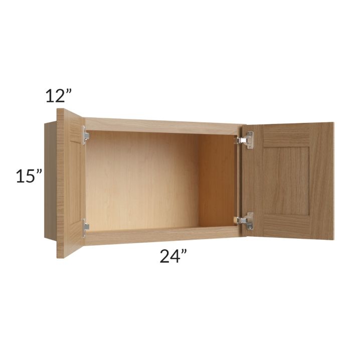 Asheville Rift Oak Shaker 24x15 Wall Cabinet