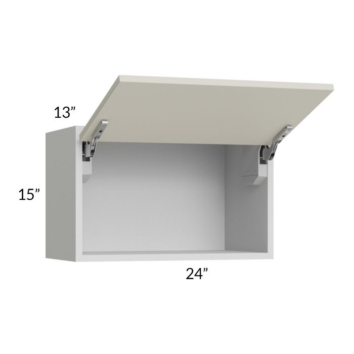 Milan Beige Matte 24x15 Lift-Up Door Wall Cabinet