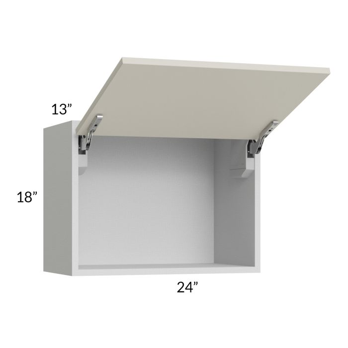 Milan Beige Matte 24x18 Lift-Up Door Wall Cabinet