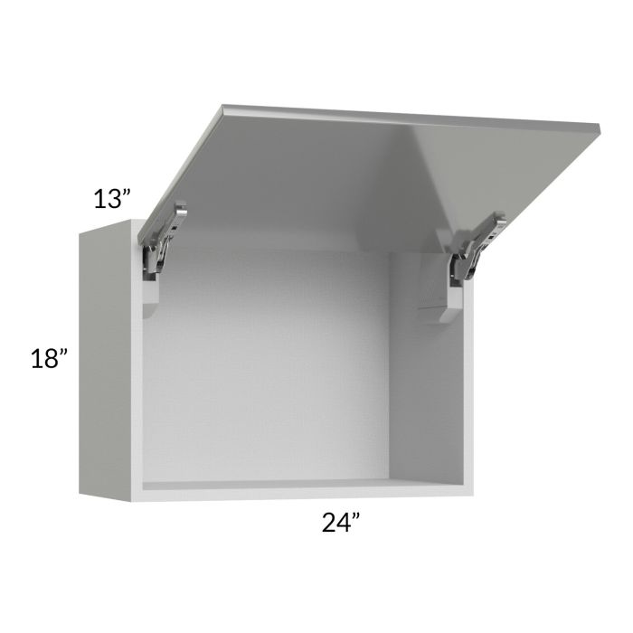 Milan Grey Gloss 24x18 Lift-Up Door Wall Cabinet