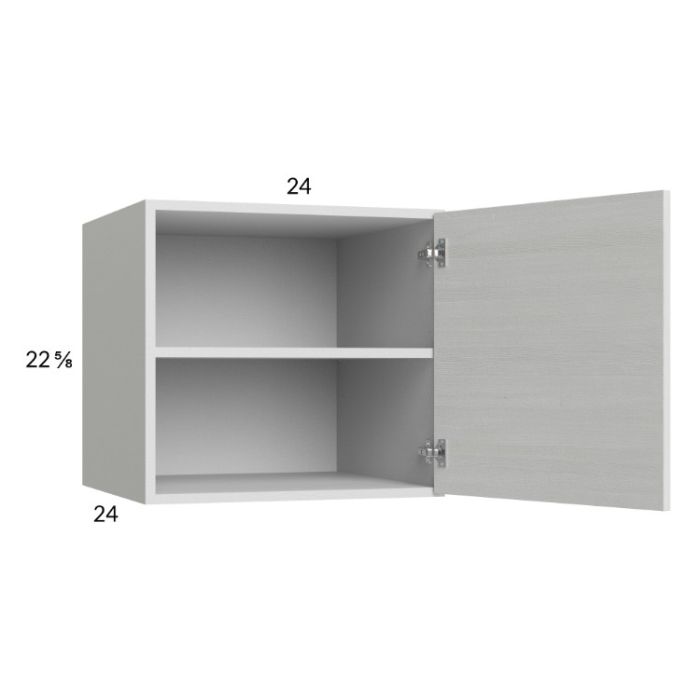 Euro White Grain 24x22-5/8x24 Wall Cabinet with 1 Door