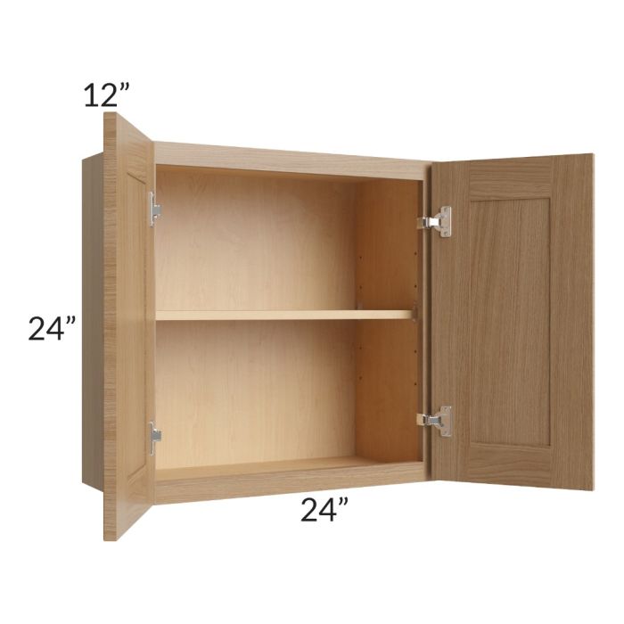 Asheville Rift Oak Shaker 24x24 Wall Cabinet