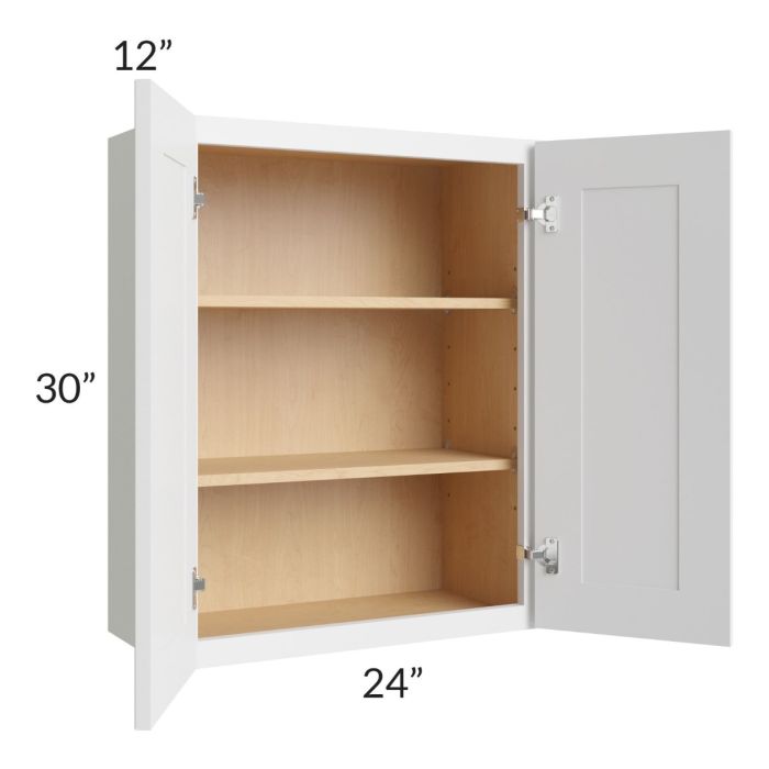 Asheville White Shaker 24x30 Wall Cabinet