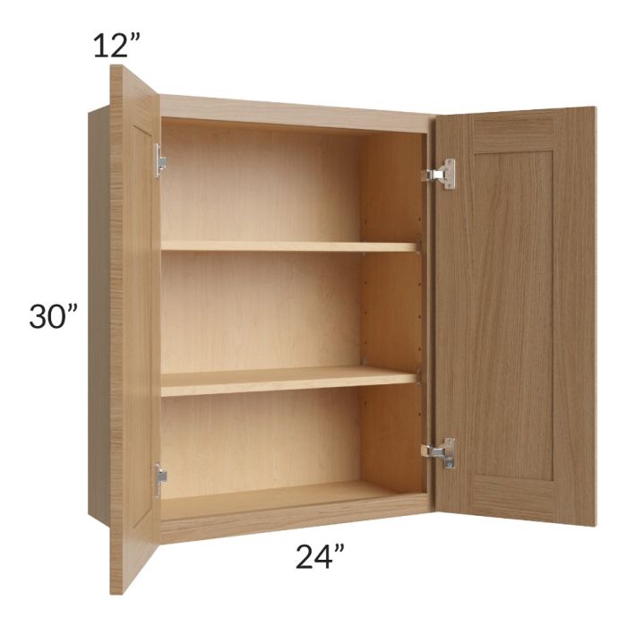 Asheville Rift Oak Shaker 24x30 Wall Cabinet