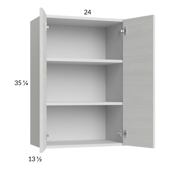 Euro White Grain 24x35-1/4 Wall Cabinet