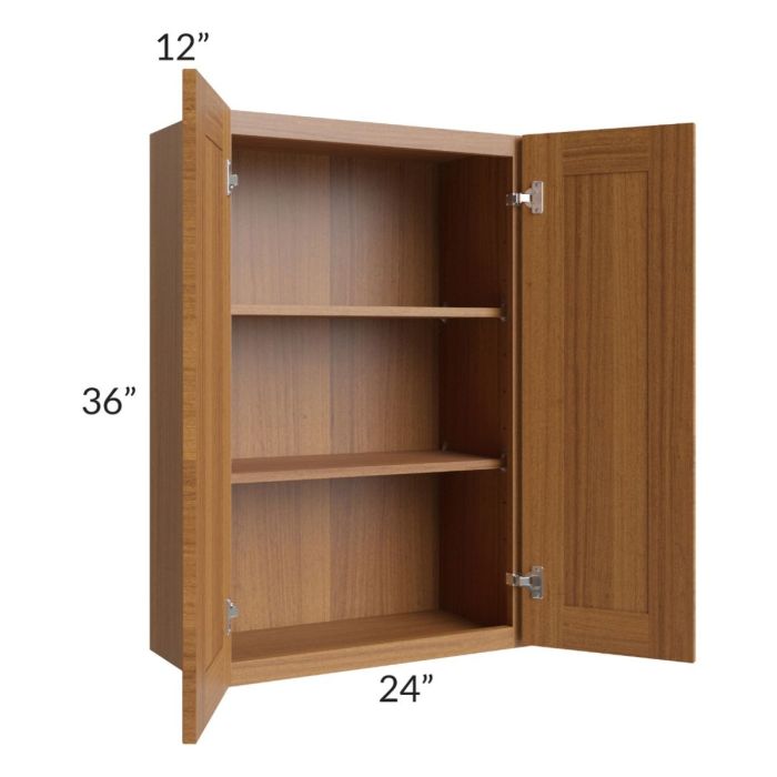 Artisan Walnut Shaker 24x36 Wall Cabinet