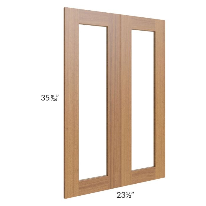 Artisan Walnut Shaker 24x36 Glass Door Only with Glass Included