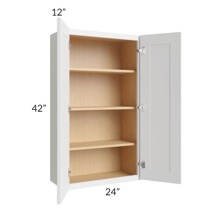 Asheville White Shaker 24x42 Wall Cabinet