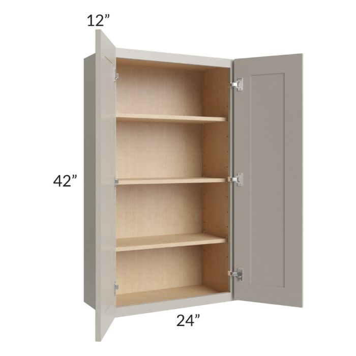 Stratton Light Grey Shaker 24x42 Wall Cabinet