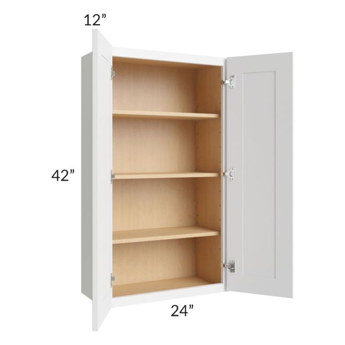 Alpine White Shaker 24x42 Wall Cabinet 