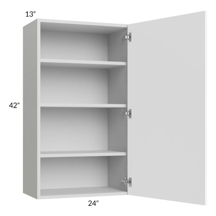 Milan White Matte 24x42 Wall Cabinet (1 door)