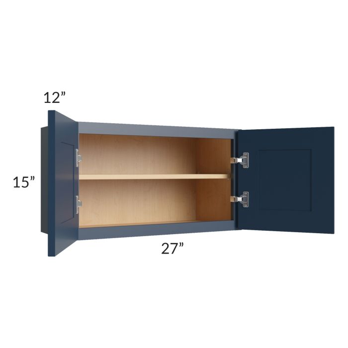 Midtown Blue Shaker 27x15 Wall Cabinet