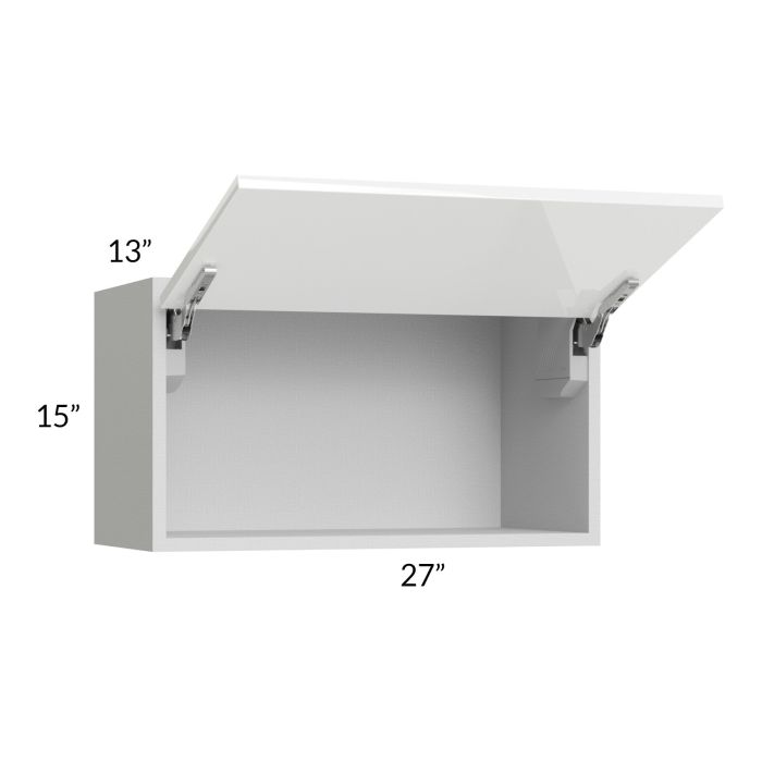 Milan White Gloss 27x15 Lift-Up Door Wall Cabinet