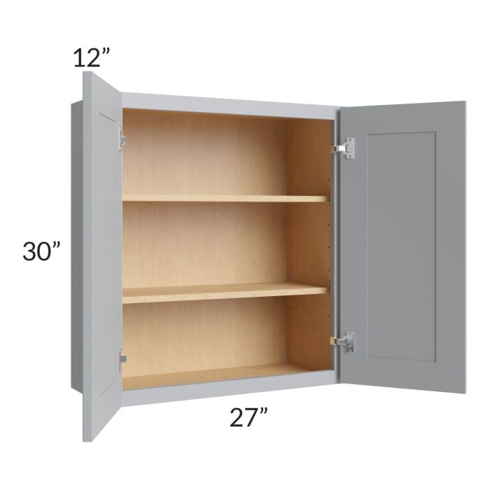 Asheville Grey Shaker 27x30 Wall Cabinet