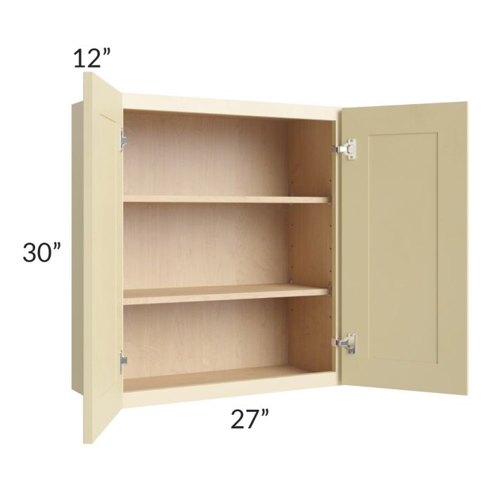Phoenix Cream Glaze 27x30 Wall Cabinet
