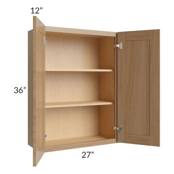 Asheville Rift Oak Shaker 27x36 Wall Cabinet