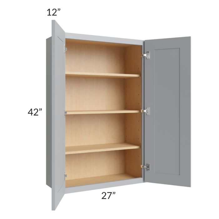 Asheville Grey Shaker 27x42 Wall Cabinet