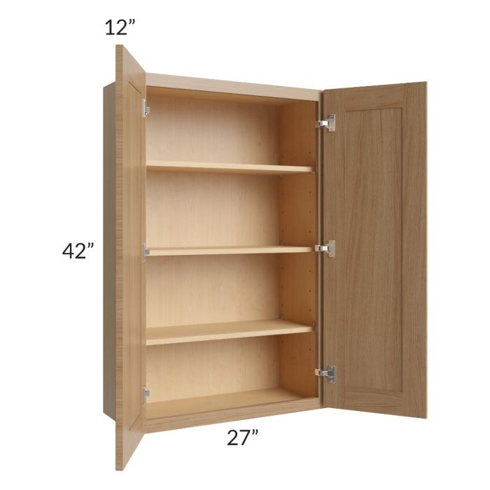 Asheville Rift Oak Shaker 27x42 Wall Cabinet