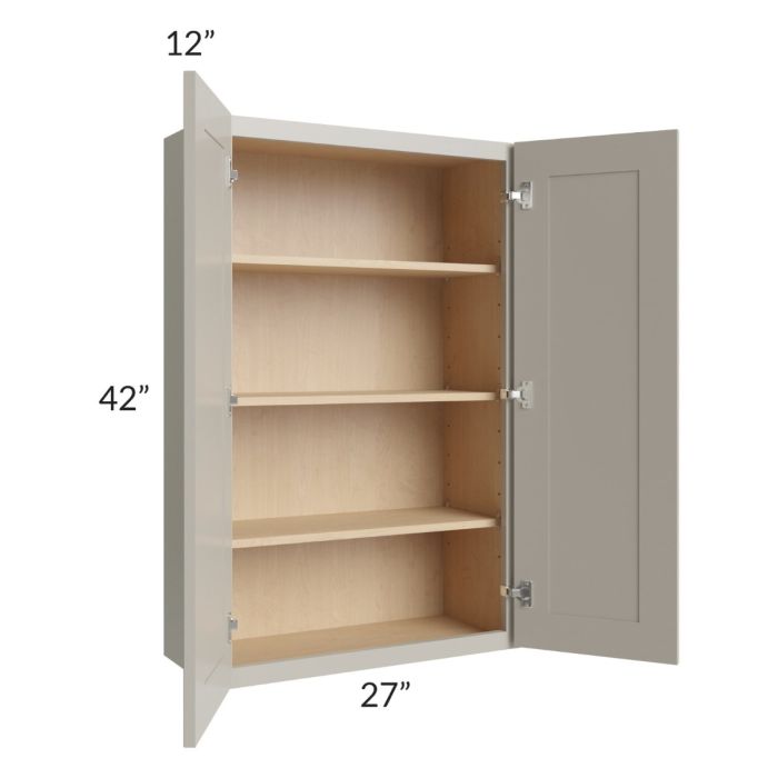 Stratton Light Grey Shaker 27x42 Wall Cabinet